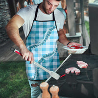 Blue Hawaii Palaka Apron Hawaiian Pikake Lei