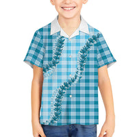 Blue Hawaii Palaka Family Matching Mermaid Dress and Hawaiian Shirt Hawaiian Pikake Lei