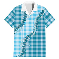 Blue Hawaii Palaka Hawaiian Shirt Hawaiian Pikake Lei LT05 Blue - Polynesian Pride