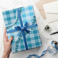 Blue Hawaii Palaka Wrapping Paper Hawaiian Pikake Lei LT05 - Polynesian Pride