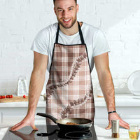 Beige Hawaii Palaka Apron Hawaiian Pikake Lei