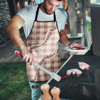 Beige Hawaii Palaka Apron Hawaiian Pikake Lei