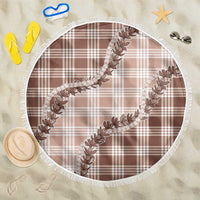 Beige Hawaii Palaka Beach Blanket Hawaiian Pikake Lei LT05 One Size 150cm Beige - Polynesian Pride