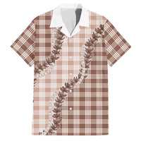 Beige Hawaii Palaka Family Matching Off Shoulder Short Dress and Hawaiian Shirt Hawaiian Pikake Lei LT05 Dad's Shirt - Short Sleeve Beige - Polynesian Pride
