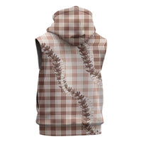 Beige Hawaii Palaka Sleeveless Zip Hoodie Hawaiian Pikake Lei LT05 - Polynesian Pride