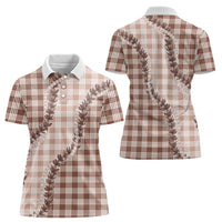 Beige Hawaii Palaka Women Polo Shirt Hawaiian Pikake Lei LT05 - Polynesian Pride