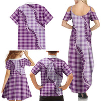 Violet Hawaii Palaka Family Matching Summer Maxi Dress and Hawaiian Shirt Hawaiian Pikake Lei LT05 - Polynesian Pride