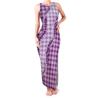 Violet Hawaii Palaka Family Matching Tank Maxi Dress and Hawaiian Shirt Hawaiian Pikake Lei LT05 Mom's Dress Violet - Polynesian Pride