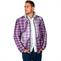 Violet Hawaii Palaka Padded Jacket Hawaiian Pikake Lei LT05 - Polynesian Pride