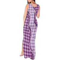 Violet Hawaii Palaka Tank Maxi Dress Hawaiian Pikake Lei LT05 - Polynesian Pride