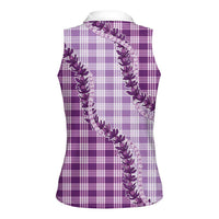 Violet Hawaii Palaka Women Sleeveless Polo Shirt Hawaiian Pikake Lei LT05 - Polynesian Pride