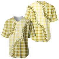 Yellow Hawaii Palaka Baseball Jersey Hawaiian Pikake Lei LT05 - Polynesian Pride