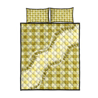 Yellow Hawaii Palaka Quilt Bed Set Hawaiian Pikake Lei LT05 - Polynesian Pride