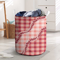 Red Hawaii Palaka Laundry Basket Hawaiian Pikake Lei LT05 Red - Polynesian Pride