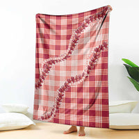 Red Hawaii Palaka Blanket Hawaiian Pikake Lei LT05 - Polynesian Pride