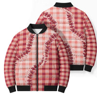 Red Hawaii Palaka Bomber Puffer Jacket Hawaiian Pikake Lei LT05 - Polynesian Pride