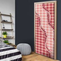 Red Hawaii Palaka Door Cover Hawaiian Pikake Lei