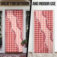 Red Hawaii Palaka Door Cover Hawaiian Pikake Lei