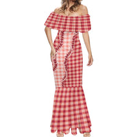 Red Hawaii Palaka Mermaid Dress Hawaiian Pikake Lei LT05 - Polynesian Pride