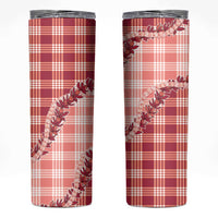 Red Hawaii Palaka Skinny Tumbler Hawaiian Pikake Lei
