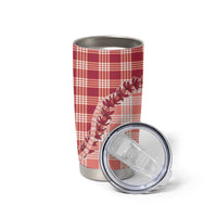 Red Hawaii Palaka Tumbler Cup Hawaiian Pikake Lei LT05 - Polynesian Pride