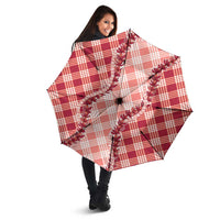 Red Hawaii Palaka Umbrella Hawaiian Pikake Lei