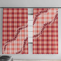 Red Hawaii Palaka Window Curtain Hawaiian Pikake Lei LT05 With Hooks Red - Polynesian Pride