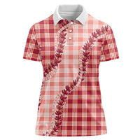 Red Hawaii Palaka Women Polo Shirt Hawaiian Pikake Lei LT05 Female Red - Polynesian Pride