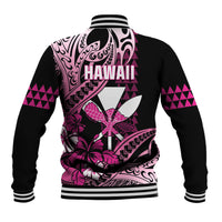 Hawaii Maui Upena Kiloi Baseball Jacket Kakau Tribal Pattern Pink Version