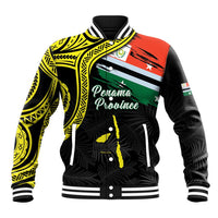 Personalised Vanuatu Penama Day Baseball Jacket Grunge Flag Style - Polynesian Pride