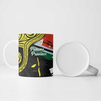 Personalised Vanuatu Penama Day Ceramic Mug Grunge Flag Style - Polynesian Pride