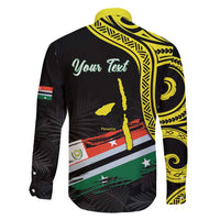 Personalised Vanuatu Penama Day Family Matching Puletasi and Hawaiian Shirt Grunge Flag Style - Polynesian Pride
