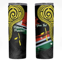 Personalised Vanuatu Penama Day Skinny Tumbler Grunge Flag Style - Polynesian Pride