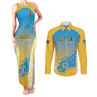 Personalised Vanuatu Sanma Day Couples Matching Tank Maxi Dress and Long Sleeve Button Shirt Special Style - Polynesian Pride