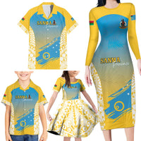 Personalised Vanuatu Sanma Day Family Matching Long Sleeve Bodycon Dress and Hawaiian Shirt Special Style - Polynesian Pride