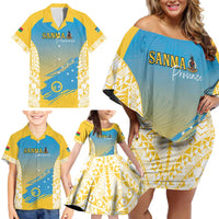 Personalised Vanuatu Sanma Day Family Matching Off Shoulder Short Dress and Hawaiian Shirt Special Style - Polynesian Pride