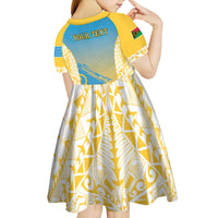 Personalised Vanuatu Sanma Day Kid Short Sleeve Dress Special Style - Polynesian Pride