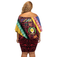 Love Torba PNG Day Family Matching Off Shoulder Short Dress and Hawaiian Shirt Together We Grow - Polynesian Pride