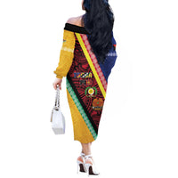 Love Torba PNG Day Off The Shoulder Long Sleeve Dress Together We Grow - Polynesian Pride