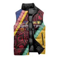 Love Torba PNG Day Sleeveless Puffer Jacket Together We Grow - Polynesian Pride