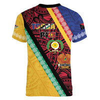 Love Torba PNG Day Women V-Neck T-Shirt Together We Grow - Polynesian Pride