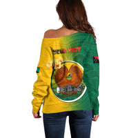 Personalized Papua New Guinea Enga Province Off Shoulder Sweater Mix Coat Of Arms Polynesian Pattern LT05 - Polynesian Pride
