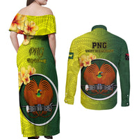 Papua New Guinea Oro Province Couples Matching Off Shoulder Maxi Dress and Long Sleeve Button Shirts Mix Coat Of Arms Polynesian Pattern LT05 - Polynesian Pride