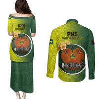 Papua New Guinea Oro Province Couples Matching Puletasi Dress and Long Sleeve Button Shirts Mix Coat Of Arms Polynesian Pattern LT05 - Polynesian Pride