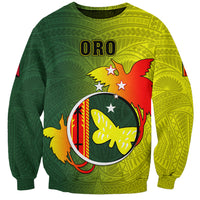 Papua New Guinea Oro Province Sweatshirt Mix Coat Of Arms Polynesian Pattern LT05 Unisex Yellow - Polynesian Pride