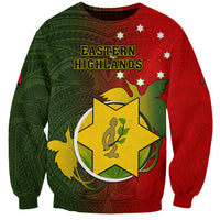 Papua New Guinea Eastern Highlands Province Sweatshirt Mix Coat Of Arms Polynesian Pattern LT05 Unisex Red - Polynesian Pride