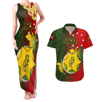 Personalized Papua New Guinea Eastern Highlands Province Couples Matching Tank Maxi Dress and Hawaiian Shirt Mix Coat Of Arms Polynesian Pattern LT05 Red - Polynesian Pride