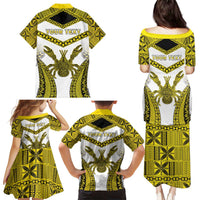 Personalised Niue The Rock Of Polynesia Family Matching Puletasi and Hawaiian Shirt Peniamina Gospel Day Yellow Version LT05 - Polynesian Pride