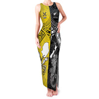 Custom New Zealand Maori And Niue Hiapo Family Matching Tank Maxi Dress and Hawaiian Shirt Lizard And Coconut Crab Together