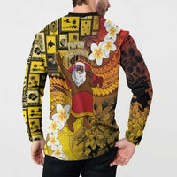 Papua New Guinea Retro Christmas Button Sweatshirt Hamamas Krismas - Polynesian Pride